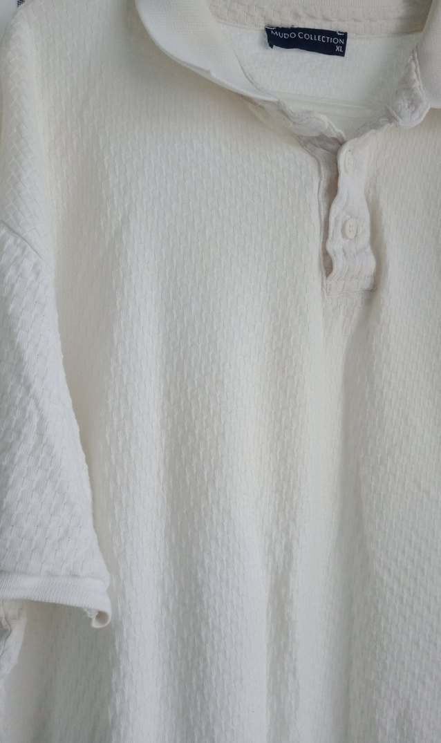 Beyaz Keten Erkek Polo Tişört - Görsel 2