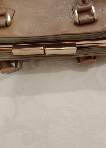 Beden Bej Deri Tokalı Kadın Çanta