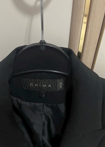 Chima Düğmeli Siyah Kadın Blazer Ceket