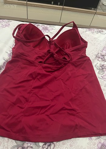 Kırmızı Drapeli Kadın Mayo - Görsel 2