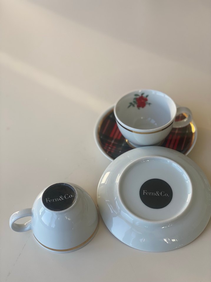 Fern&Co Red Berry 2'li Porselen Türk Kahvesi Fincanı - Görsel 3