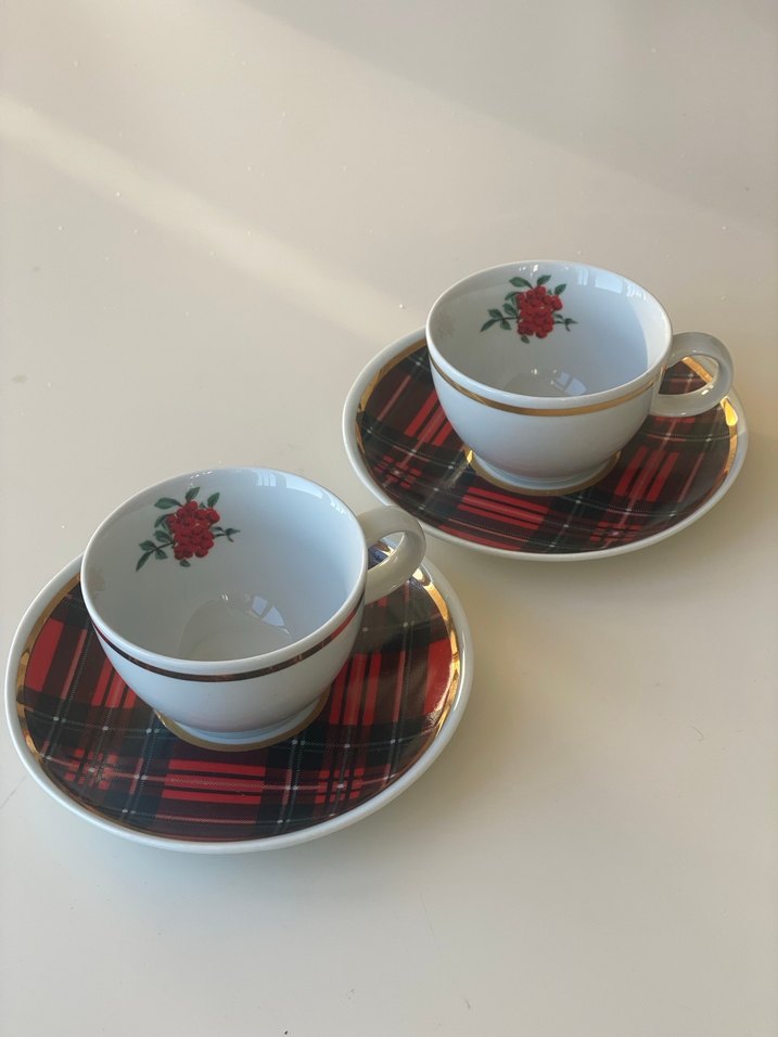 Fern&Co Red Berry 2'li Porselen Türk Kahvesi Fincanı - Görsel 2