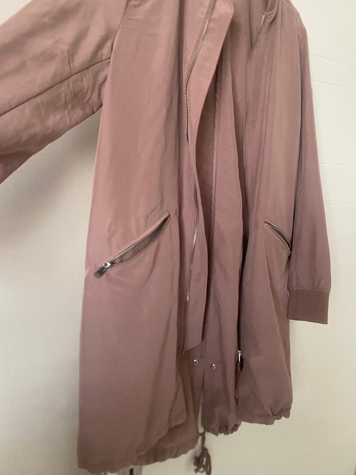 Pembe Midi Kadın Ceket Fermuarlı - Görsel 3