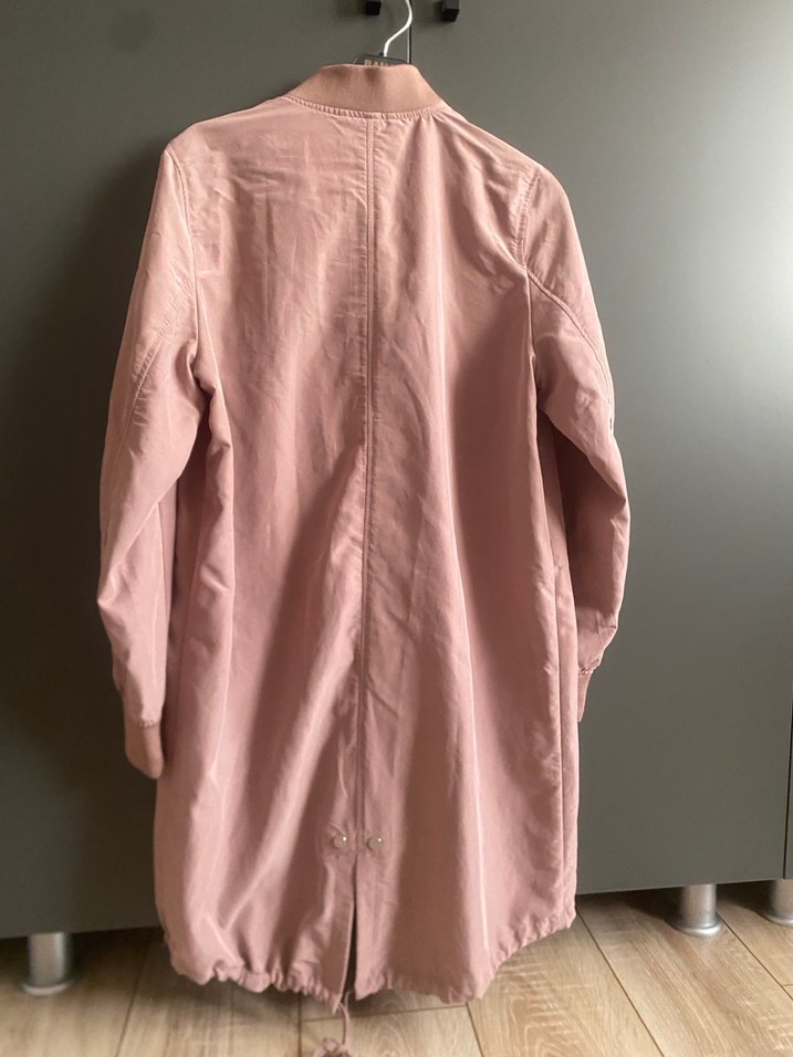 Pembe Midi Kadın Ceket Fermuarlı - Görsel 2