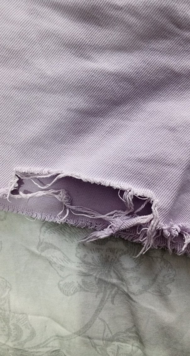 Mor Kemerli Pamuklu Mini Kot Şort - Görsel 5