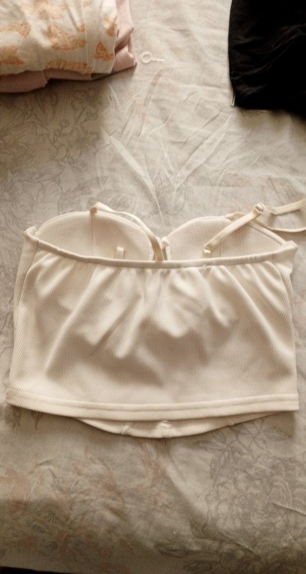 Beyaz Straplez Midi Büstiyer - Görsel 4