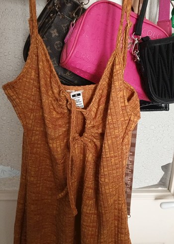 Kahverengi elbise - Görsel 5