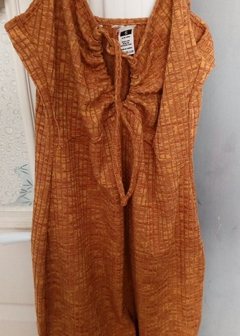 Kahverengi elbise - Görsel 6