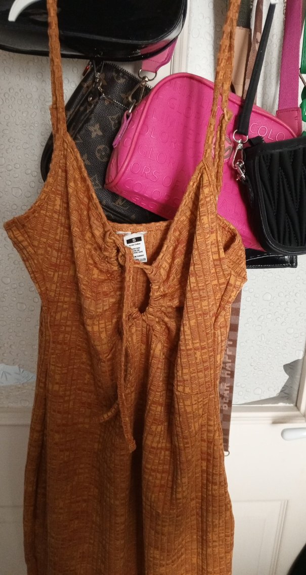 Kahverengi elbise - Görsel 5