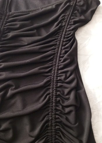 Siyah Drapeli Strappy Midi Elbise - Görsel 5