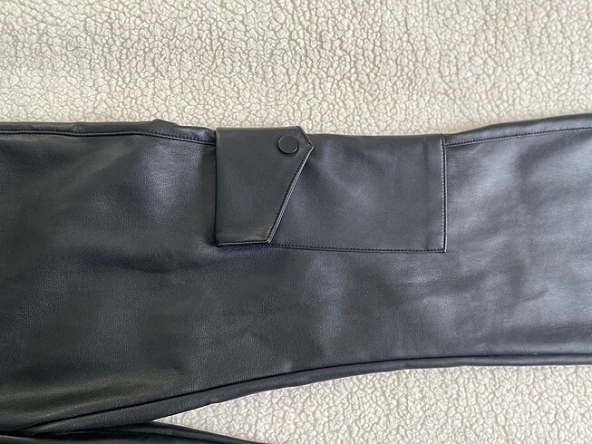 Deri palazzo pantolon - Görsel 7