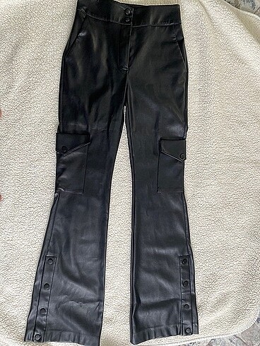 Deri palazzo pantolon - Görsel 6