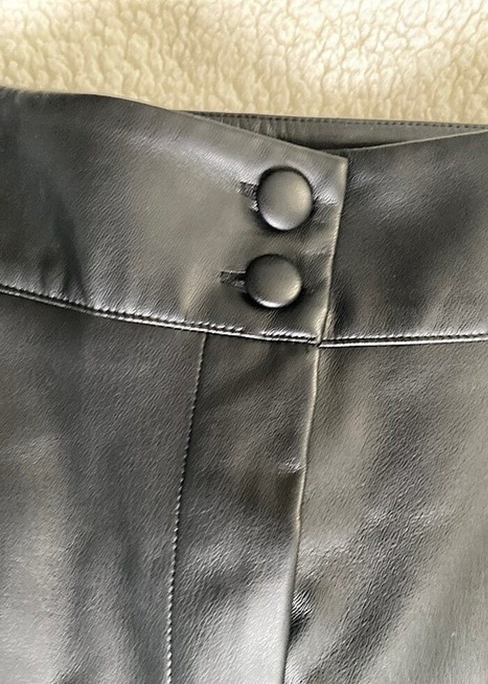 Deri palazzo pantolon - Görsel 2