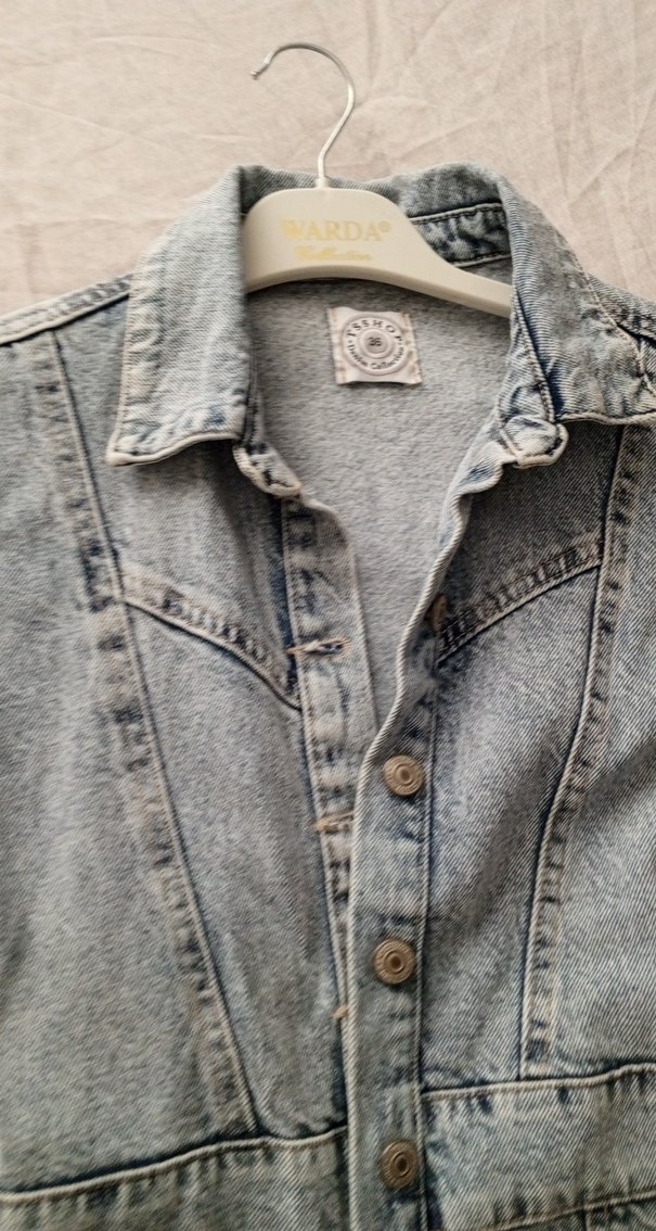 Kısa Kollu Denim Midi Elbise - Görsel 4