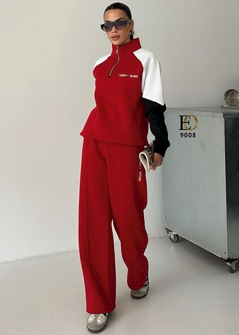 Uzun Kollu Fermuarlı Siyah Kadın Eşofman Üstü - Görsel 5