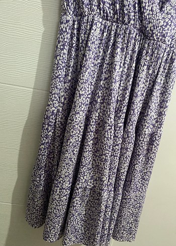 Mor Pilili V Yaka Midi Bohem Elbise - Görsel 2