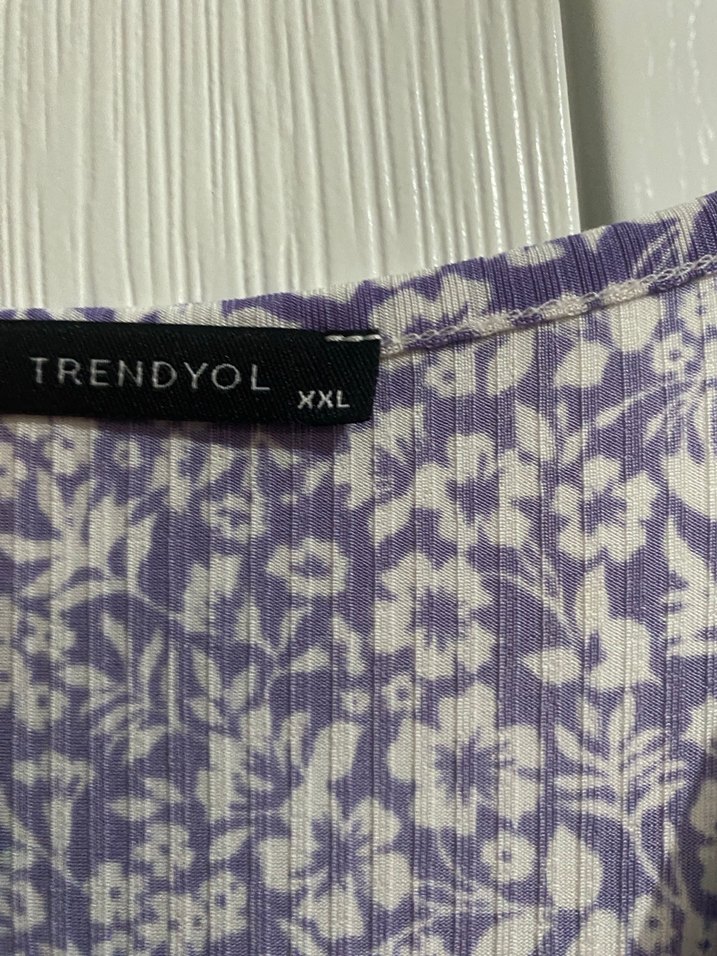 Mor Pilili V Yaka Midi Bohem Elbise - Görsel 4