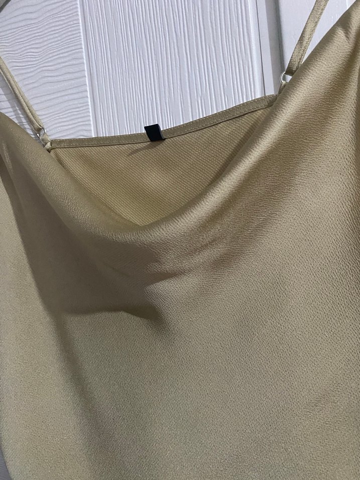 Bej Saten Askılı Mini Atlet - Görsel 2