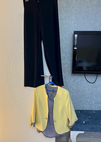 38 Beden sarı Renk Sarı Mini Kadın Blazer Ceket