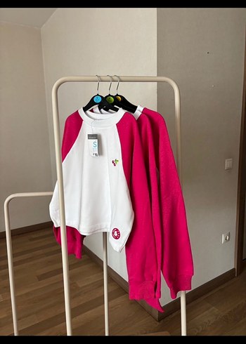 Pembe Baskılı Mini Kadın Sweatshirt - Görsel 3