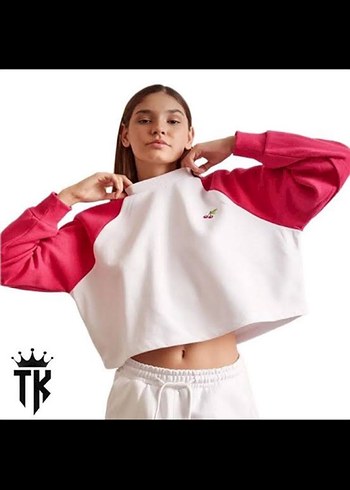 Pembe Baskılı Mini Kadın Sweatshirt - Görsel 4