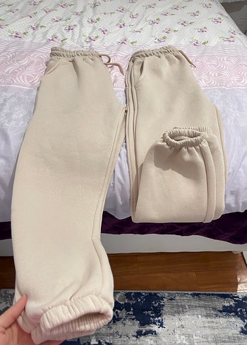 Bej Rahat Kesim Kadın Eşofman Altı - Görsel 6