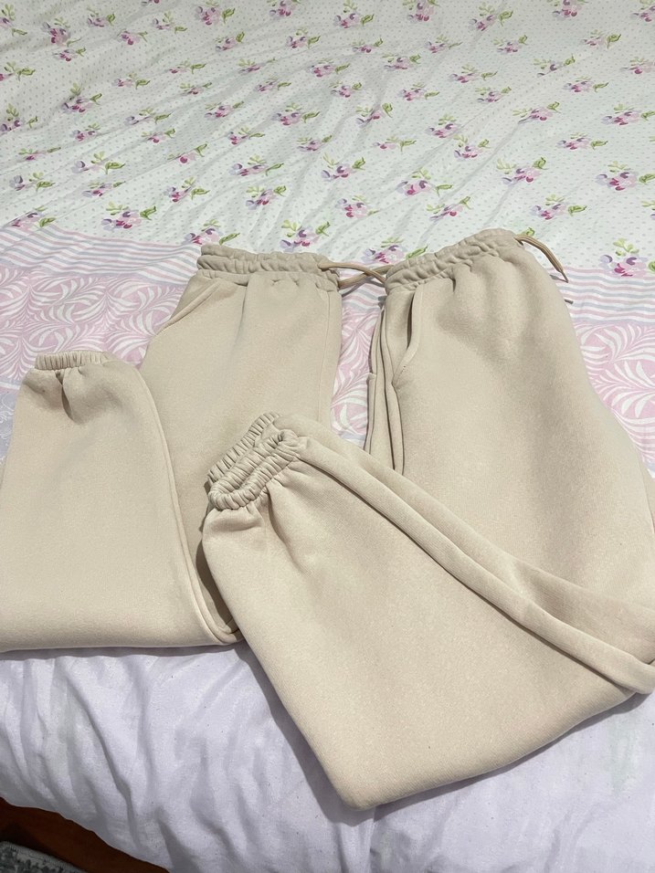 Bej Rahat Kesim Kadın Eşofman Altı - Görsel 2