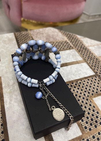 Mavi Boncuklu Bohem Kadın Bileklik - Görsel 5