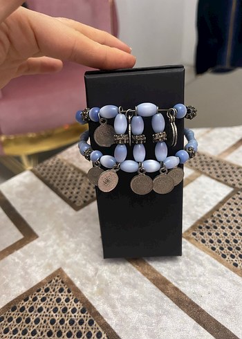 Mavi Boncuklu Bohem Kadın Bileklik - Görsel 4