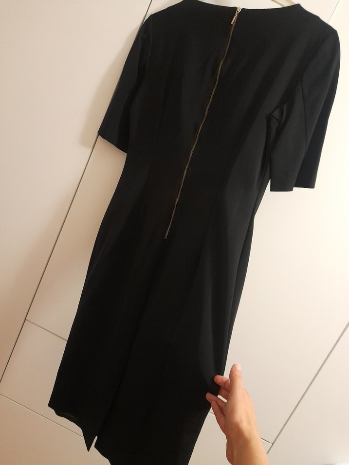 Drapeli Siyah gece elbisesi - Görsel 5