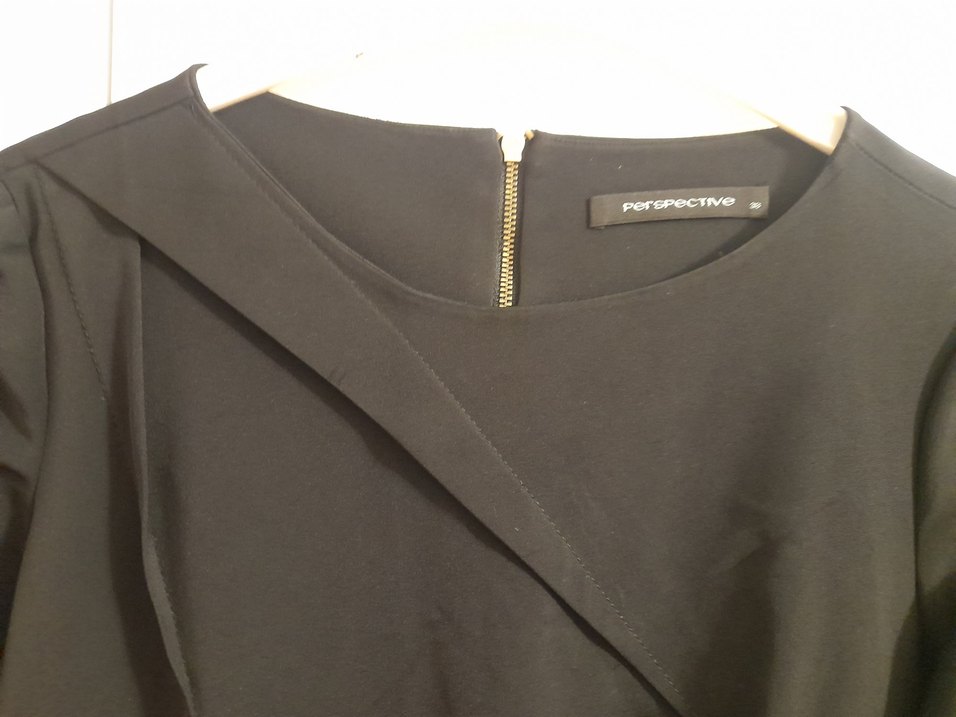 Drapeli Siyah gece elbisesi - Görsel 2