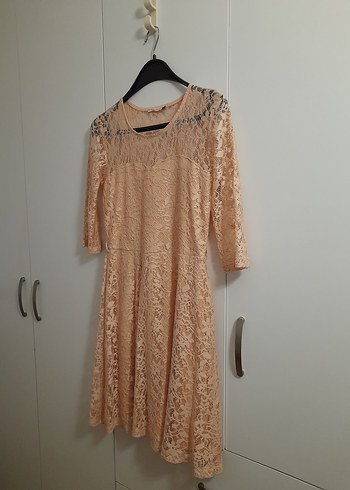 defacto pudra dantel mini Elbise - Görsel 2