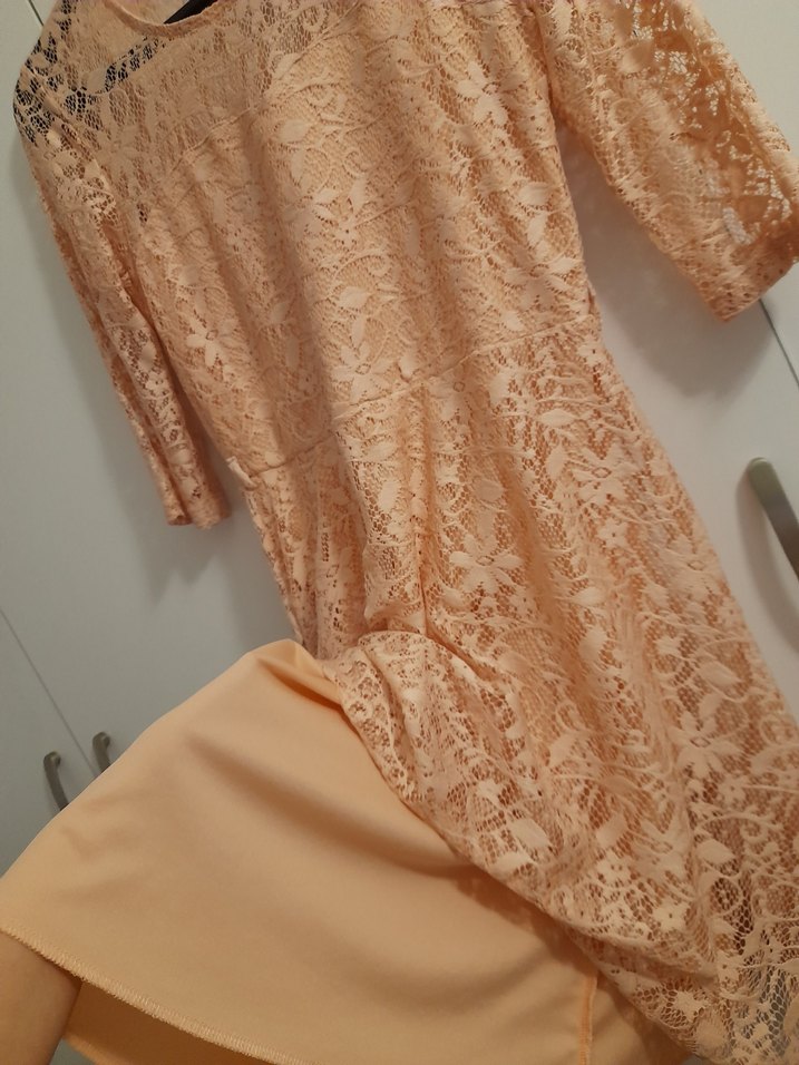 defacto pudra dantel mini Elbise - Görsel 3