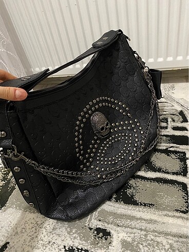  Beden siyah Renk Gotik punk çanta