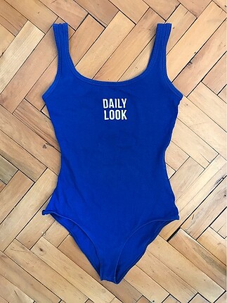 Bershka Saks Mavisi Bodysuit