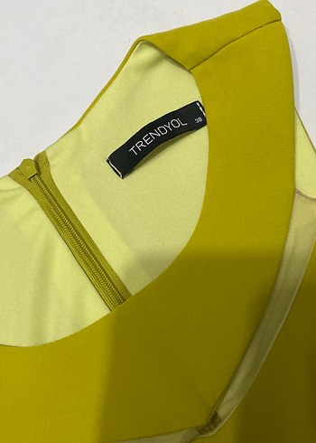 Trendyol & Milla Sarı Mini elbise - Tek Omuzlu, Fermuarlı