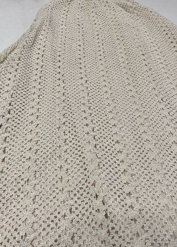 Bej Örgü Uzun Bohem Elbise - Görsel 2