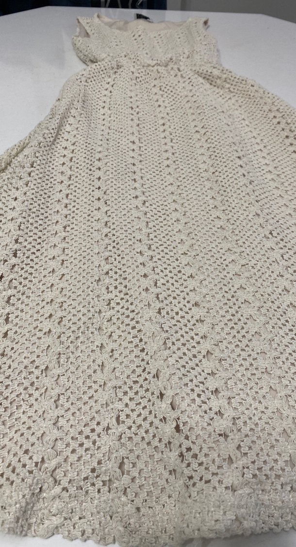 Bej Örgü Uzun Bohem Elbise - Görsel 2