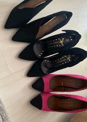 Pembe Lastikli Stiletto Kadın Ayakkabı