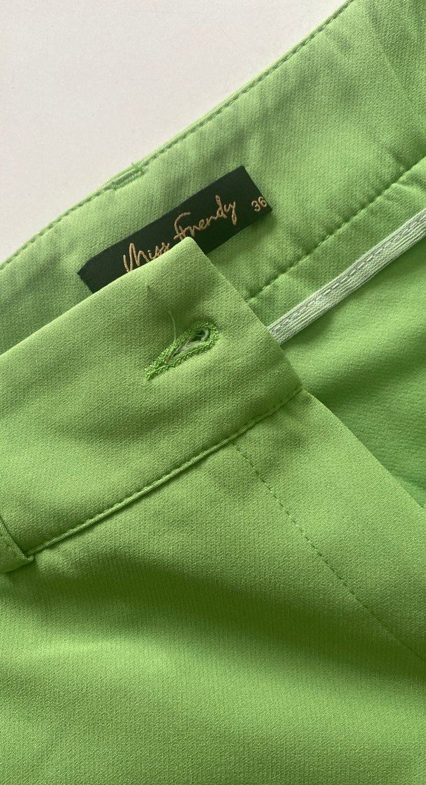 Yeşil Midi Kadın Kumaş Pantolon - Görsel 3