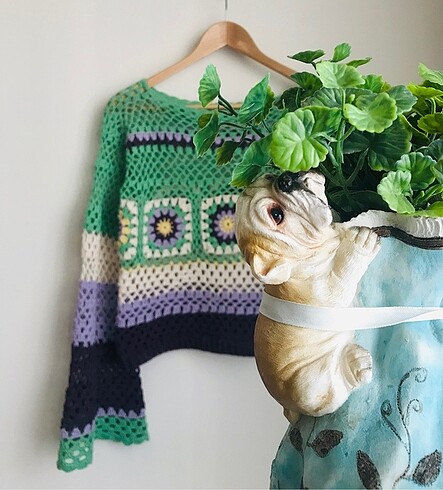 American Vintage El örgüsü kadın crop kazak