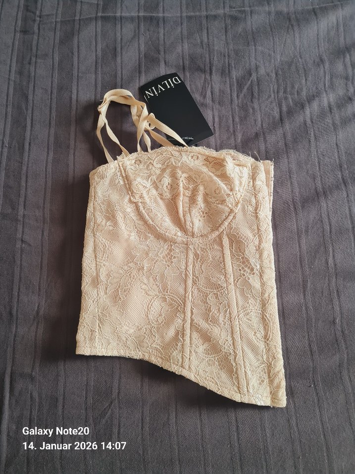 Bej Dantel Detaylı Straplez Büstiyer - Görsel 2