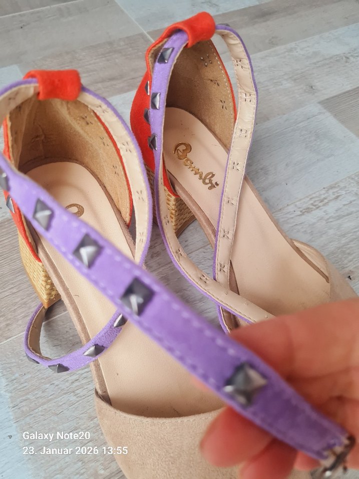 Bej Süet Dolgu Topuklu Kadın Sandalet - Görsel 2