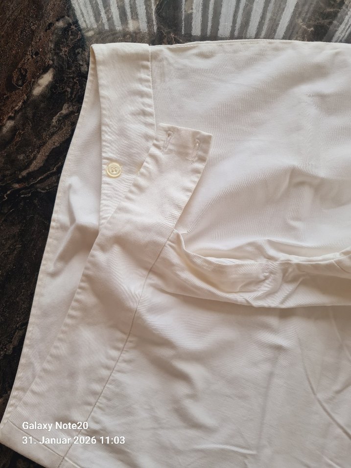 Beyaz Keten Kadın Pantolon Midi Boy - Görsel 3