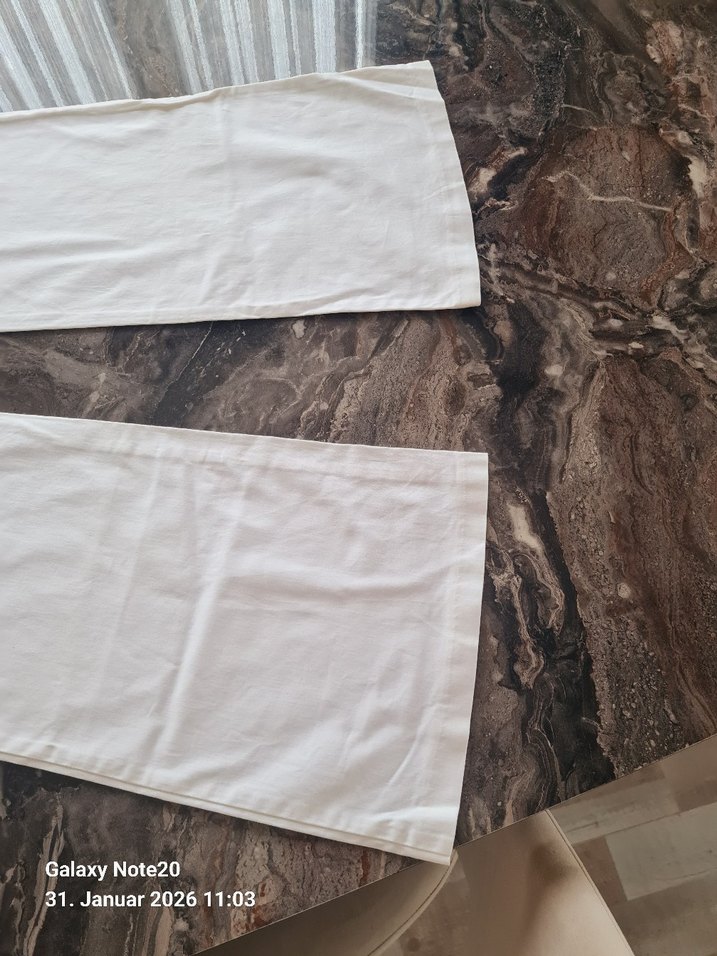 Beyaz Keten Kadın Pantolon Midi Boy - Görsel 2