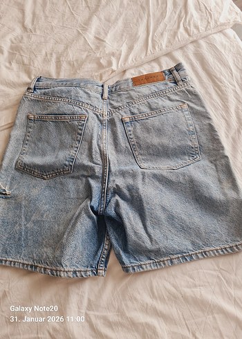 Gri Kadın Kot Şort Mini Kesim - Görsel 2