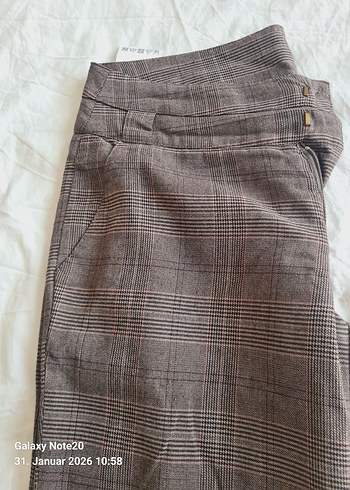 Kahverengi Kemerli Kadın Keten Pantolon - Görsel 3