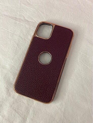 Iphone 11 Premium Bordo Deri Görünüm Kılıf