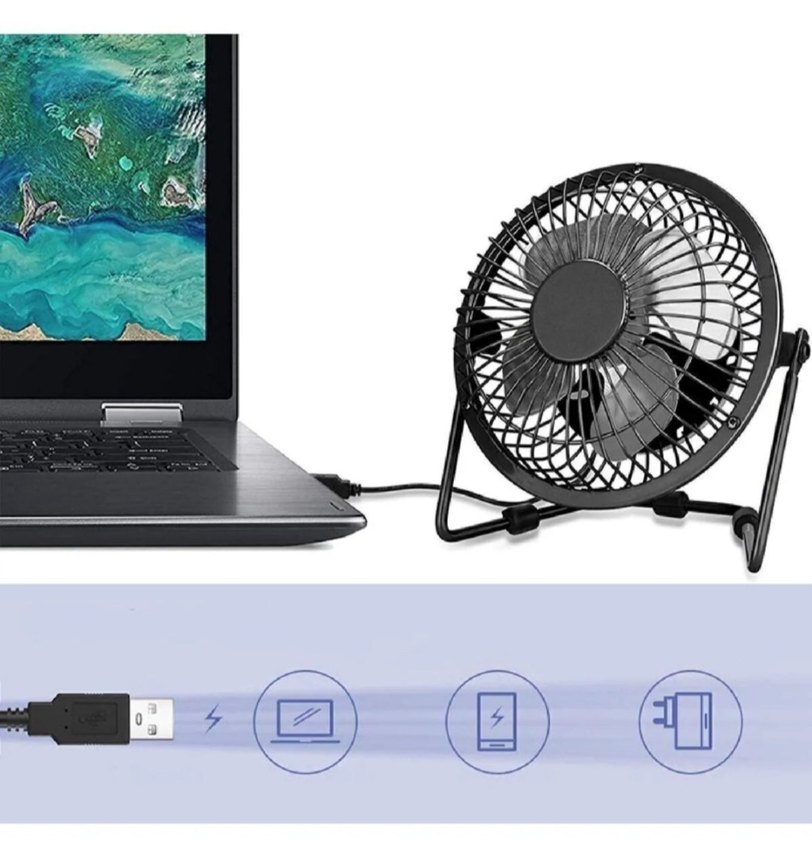Ayarlanabilir Siyah Masaüstü Vantilatör - Görsel 2