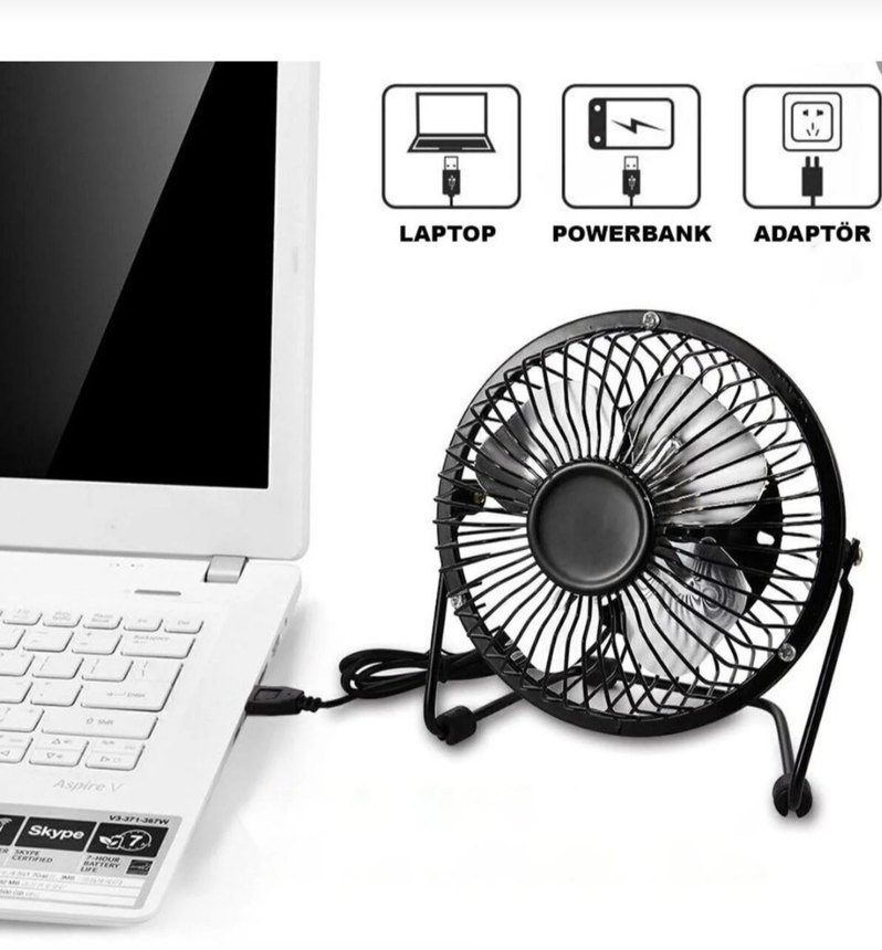 Ayarlanabilir Siyah Masaüstü Vantilatör - Görsel 3